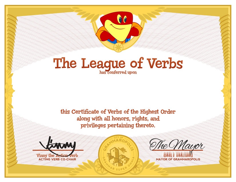 The Mayor's action verb certificate