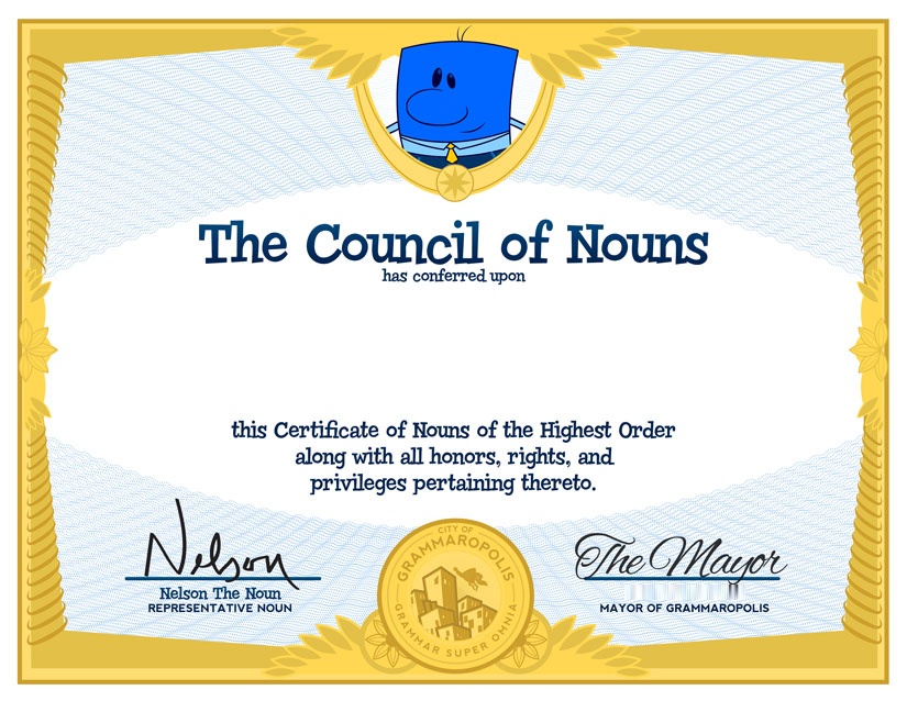 The Mayor's noun certificate