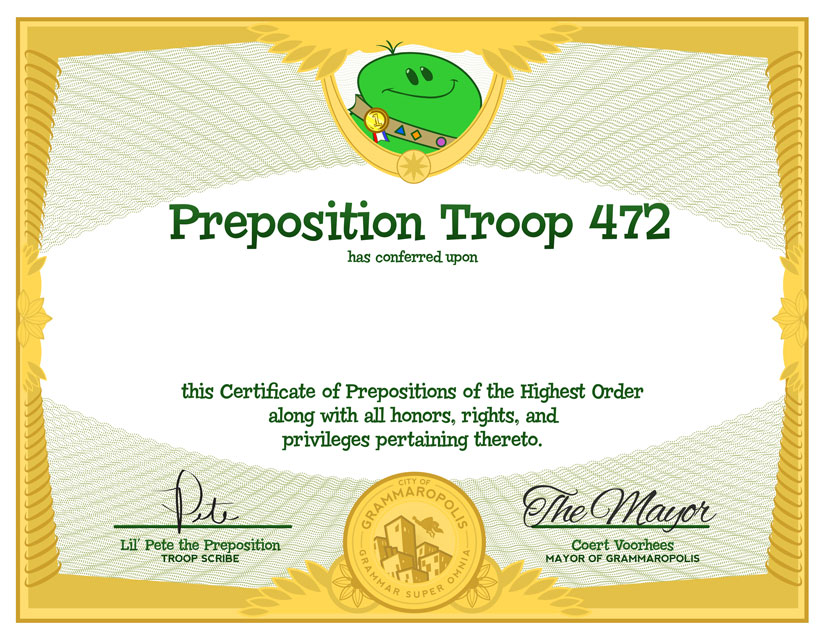 The Mayor's preposition certificate