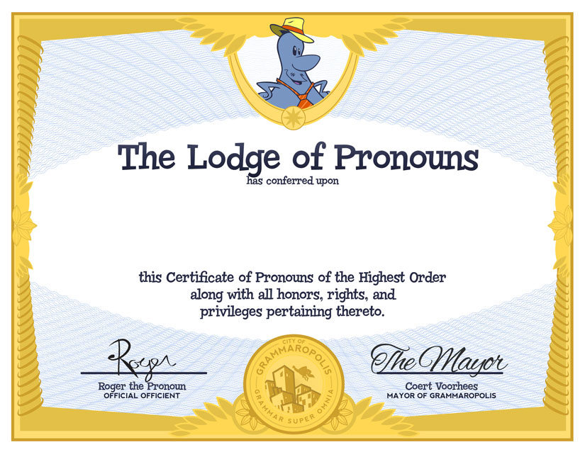 The Mayor's pronoun certificate